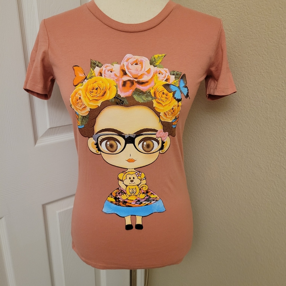 Baby Frida Kahlo Glasses Tee Size S - Picture 1 of 9